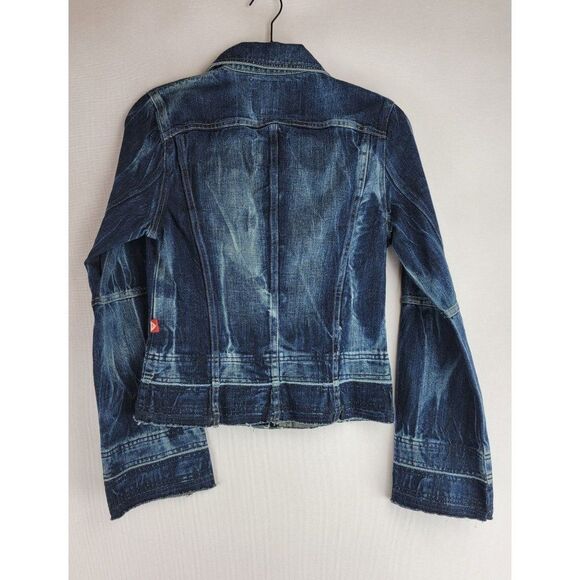 Guess Womens Size Small Blue Denim Vintage Authentic Trucker Button Jacket - Picture 5 of 10